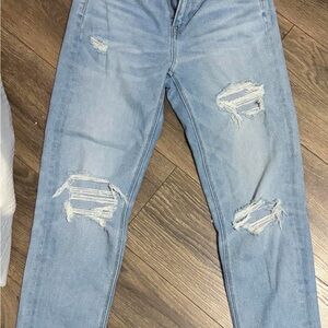 American Eagle Outfitters Light Blue Distressed Straight Leg Jeans